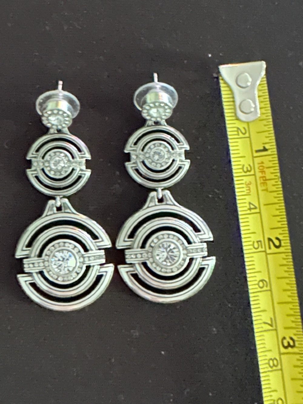 Brighton Double Drop Round Disc Earrings - Picture 3 of 3